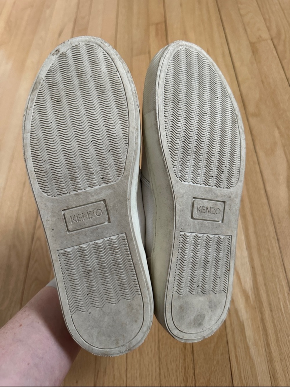 Kenzo Paris white slip-on canvas sneakers with navy embroidered tiger size 8 - Picture 6 of 10